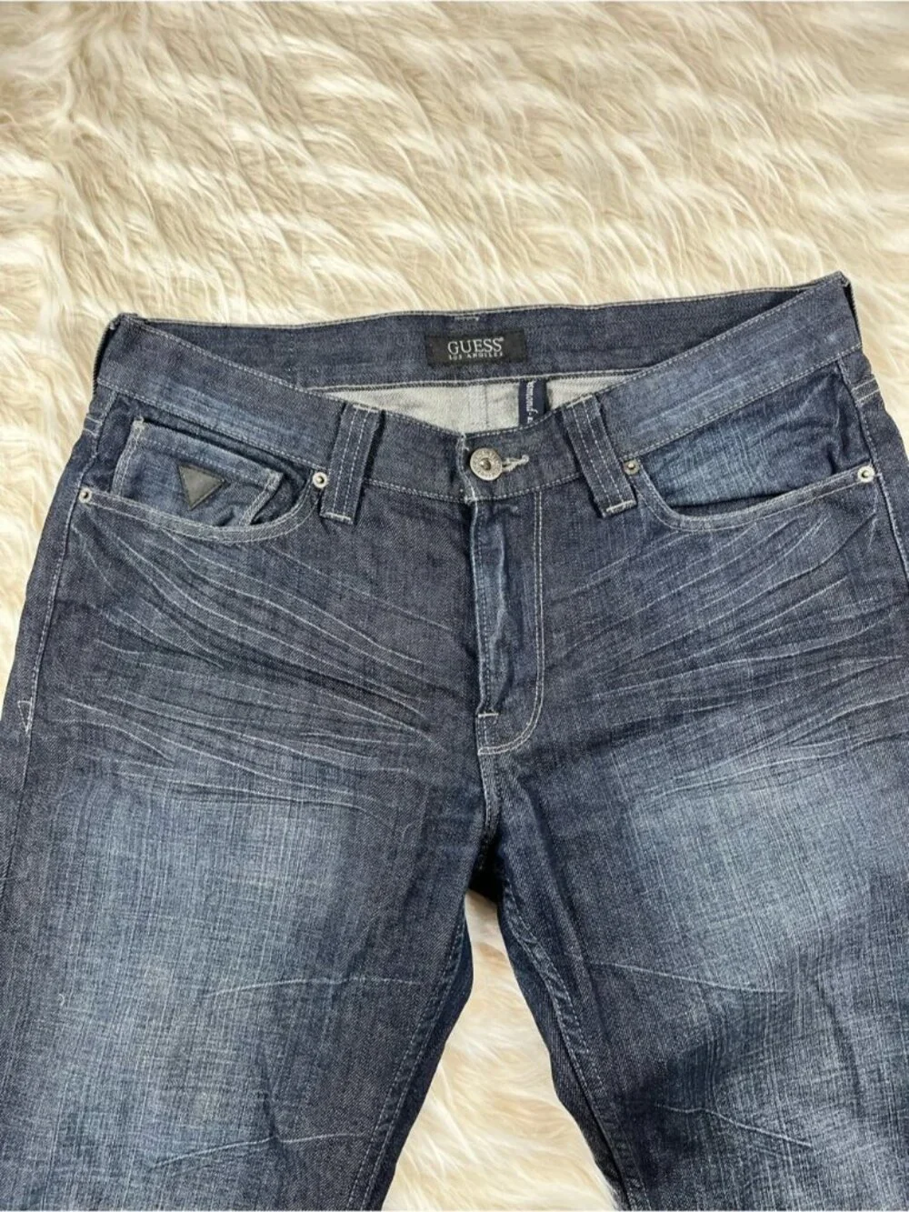 Guess Desmond Jeans Men's 34x32 Mid Rise Relaxed Fit Dark Wash